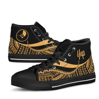Yap High Top Shoes Gold - Polynesian Tentacle Tribal Pattern - Polynesian Pride