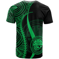 Federated States of Micronesia T Shirt Green Micronesian Tentacle Tribal Pattern - Polynesian Pride