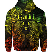 Gemini Zodiac Polynesian Zip Hoodie Unique Style Reggae LT8 - Polynesian Pride