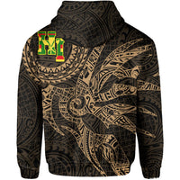 Hawaii Hoodie Zip Polynesian Kanaka Map Hawaiian Hoodie Zip Gold TT Style - Polynesian Pride