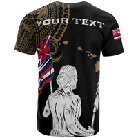 Personalized Hawaii Map Polynesian Warrior Ikaika Unisex T Shirt William Style Gold - Polynesian Pride