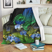 Vanuatu Malampa Province Premium Blanket Hibiscus Tribal Polynesian Tattoo Ver Gradient LT9 - Polynesian Pride