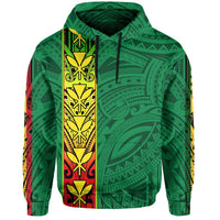 Polynesian Kanaka Flag Kanaka Maoli Hawaii Hoodie Green - Polynesian Pride