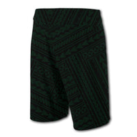 Hawaii Kakau Polynesian Hammerhead Shark Board Shorts - Green - Polynesian Pride