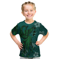Yap T Shirt Polynesian Phoenix Bird, Fairytales Bird Green - Polynesian Pride