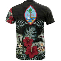 Guam T Shirt Guam Coat of Arms Hibiscus Palm Leaves - Polynesian Pride