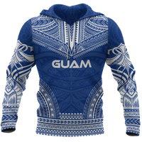 Guam Polynesian Chief Hoodie Blue Version Unisex Blue - Polynesian Pride
