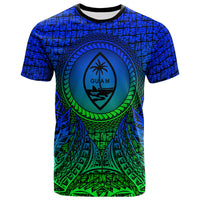 Guam T Shirt Circle Pattern Blue Unisex Blue - Polynesian Pride
