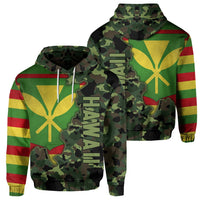 Kanaka Flag Camo Pattern Hoodie Chad Style Unisex Green - Polynesian Pride