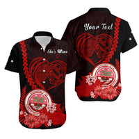 Custom Valentine Federated States of Micronesia Matching Hawaiian Shirt and Dress Heart Love Tropical Flowers Red LT14 - Polynesian Pride