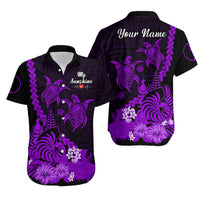 Custom New Caledonia Valentine Couple Matching Dress and Hawaiian Shirt My Sunshine Polynesia Turtle Purple LT14 - Polynesian Pride