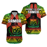 Samoa Rugby Matching Dress and Hawaiian Shirt Teuila Torch Ginger Gradient Style LT14 - Polynesian Pride