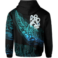 Aotearoa Zip Hoodie Fern Mix Manaia Matau LT13 - Polynesian Pride