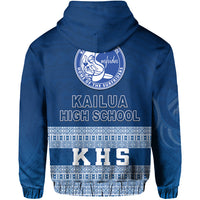 Kailua High School Zip Hoodie KHS Hawaii Pattern LT13 - Polynesian Pride