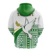 Tailevu Rugby Hoodie Fiji Rugby Tapa Pattern White LT13 - Polynesian Pride