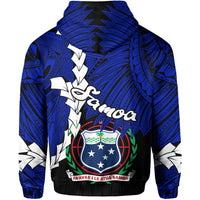 (TEX ROBERT MAIAVANO) Samoa Polynesian Hoodie Tribal Wave Tattoo Blue Color LT13 - Polynesian Pride