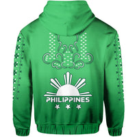 Philippines Hoodie Sun Filipino Green Barong LT13 - Polynesian Pride