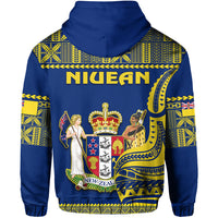 Niue Hoodie Hiapo Mix Polynesian Happy Constitution Day LT14 - Polynesian Pride