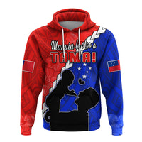 Happy Samoan Fathers Day Hoodie Hibiscus Mix Polynesian Pattern LT14 - Polynesian Pride