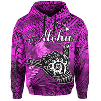 The Shaka Hawaii Hoodie Tropical Flowers Purple Version LT13 Hoodie Purple - Polynesian Pride