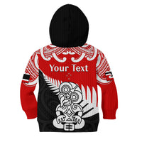 (Custom Personalised) Waitangi Day Hoodie KID Tino Rangatiratanga Flag With Tiki Maori Fern LT14 - Polynesian Pride
