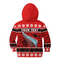 (Custom Personalised) New Zealand Christmas Hoodie KID Paua Shell Silver Fern Meri Kirihimete LT14 - Polynesian Pride