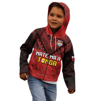 Tonga Rugby MMT Hoodie KID Ngatu Mate Maa Tonga Grunge LT13 - Polynesian Pride