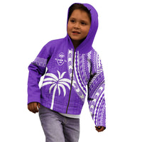 (Custom Text and Number) Fiji Rugby Sevens Hoodie KID Fijian 7s Tapa Polynesian Purple LT13 - Polynesian Pride