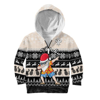 Hawaii Mele Kalikimaka Hoodie KID Dabbing Santa Black Merry Christmas LT14 - Polynesian Pride