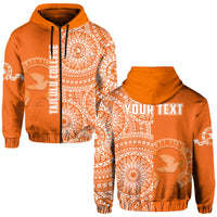 Custom Tailulu Tonga College Hoodie Tongan Ngatu Pattern LT14 Zip Hoodie Orange - Polynesian Pride