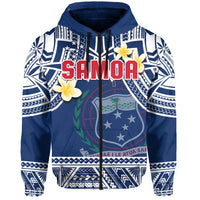 Custom Samoa Hoodie Samoan Plumeria Flowers Mix Polynesian Pattern LT14 - Polynesian Pride