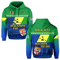 Custom Malampa Fiji Day Hoodie Vanuatu Polynesia mix Flowers LT13 Green - Polynesian Pride