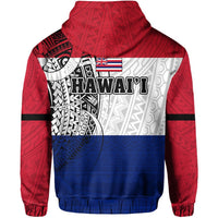 Polynesian Kakau Queen Liliuokalani Flag of Hawaii Zip Hoodie - Polynesian Pride