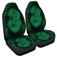 Hawaii Anchor Hibiscus Flower Vintage Car Seat Covers - AH - Green Universal Fit Black - Polynesian Pride