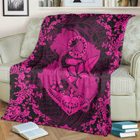 Hawaii Anchor Hibiscus Flower Vintage Premium Blankets - AH - Pink - Polynesian Pride