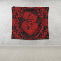 Hawaii Anchor Hibiscus Flower Vintage Tapestry - AH - Red - Polynesian Pride