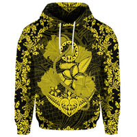 Custom Hawaii Anchor Hibiscus Flower Vintage Hoodie Yellow - Polynesian Pride