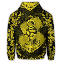 Hawaiian Anchor Hibiscus Flower Vintage Hoodie Yellow - Polynesian Pride