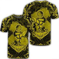 Hawaii Anchor Hibiscus Flower Vintage T Shirt Yellow Unisex Black - Polynesian Pride