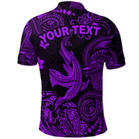 Custom Hawaii Angry Shark Polynesian Polo Shirt Unique Style Purple LT8 - Polynesian Pride