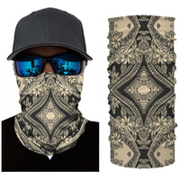 Hawaii Bandana Polynesian Plumeria Mix Gray - Polynesian Pride