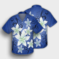 Hawaii Blue Plumeria Hawaiian Shirt - AH - Polynesian Pride