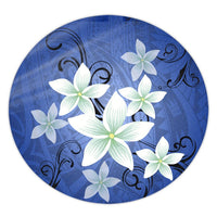 Hawaii Blue Plumeria Round Carpet - AH - Polynesian Pride