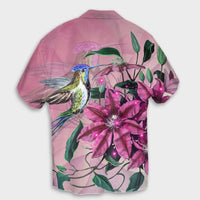 Hawaii Clematis Humming Bird Hawaiian Shirt - AH - Polynesian Pride