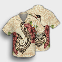 Hawaii Fish Hook Hibiscus Plumeria Polynesian Hawaiian Shirt - AH - Polynesian Pride