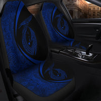 Hawaii Fish Hook Polynesian Car Seat Covers - Circle Style Blue - AH - Polynesian Pride