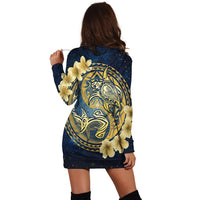 Hawaii Galaxay Yin Yang Turtle Shark Hibiscus Plumeria Hoodie Dress - AH - Polynesian Pride