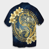 Hawaii Galaxay Yin Yang Turtle Shark Hibiscus Plumeria Hawaiian Shirt - AH - Polynesian Pride