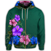 Hawaii Hibiscus Origin Zip Hoodie - Polynesian Pride