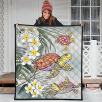 Hawaii Honu Chibi Sea Plumeria Premium Quilts - AH - Polynesian Pride